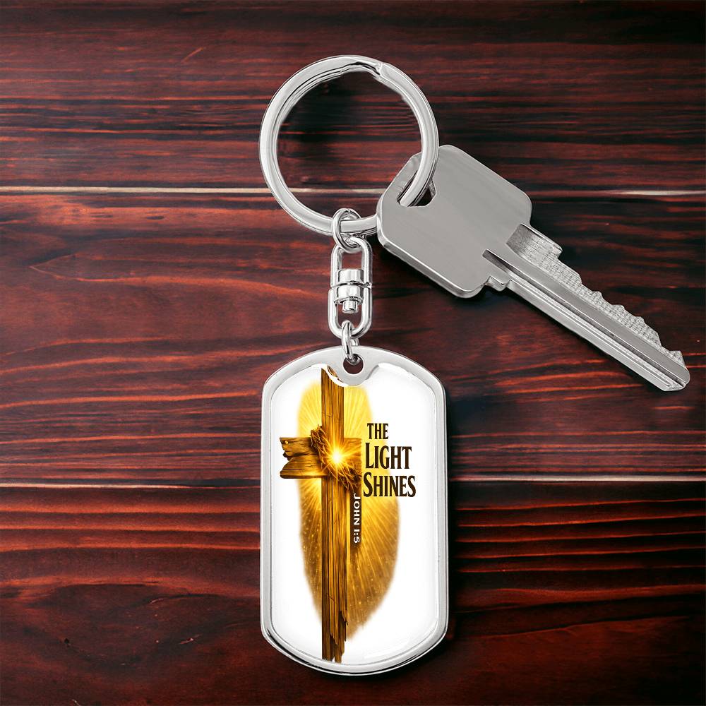 Graphic Dog Tag Keychain