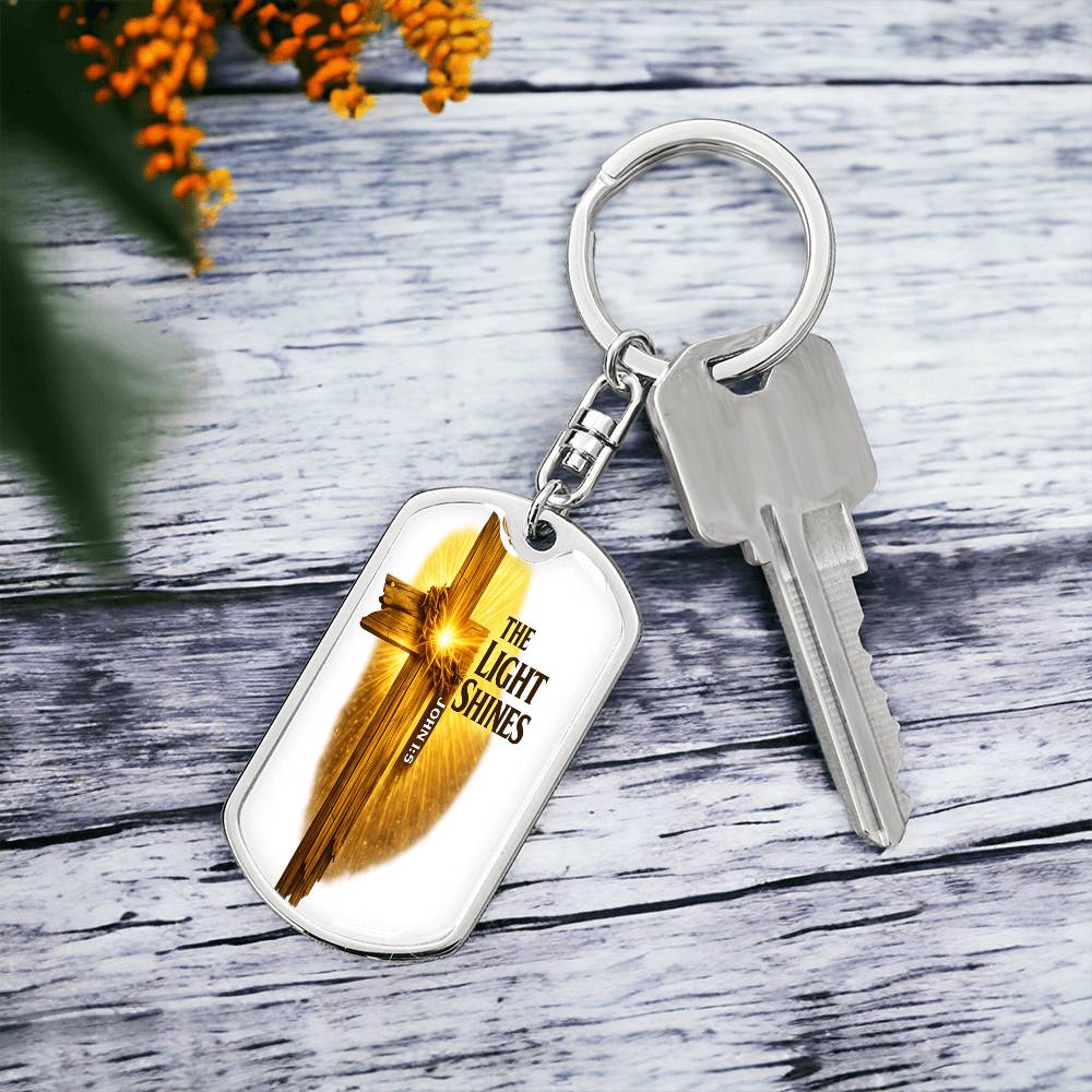Graphic Dog Tag Keychain
