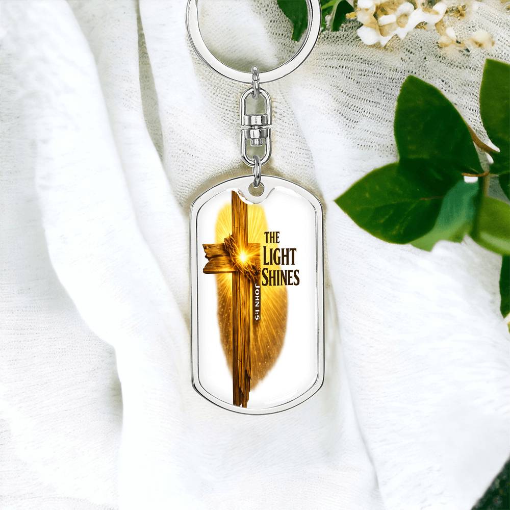 Graphic Dog Tag Keychain