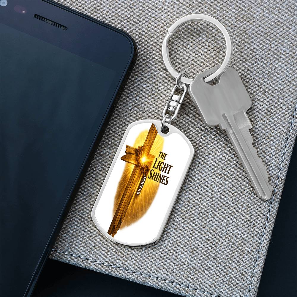 Graphic Dog Tag Keychain