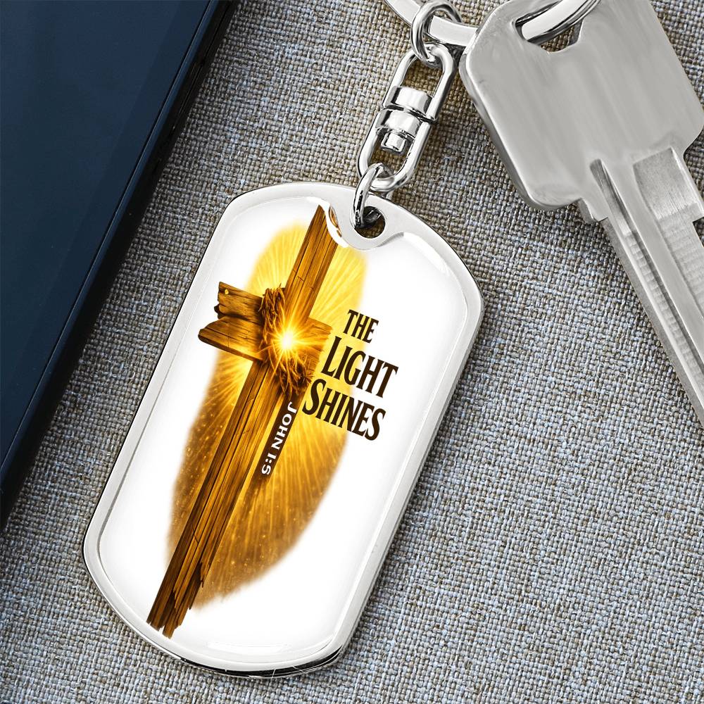 Graphic Dog Tag Keychain