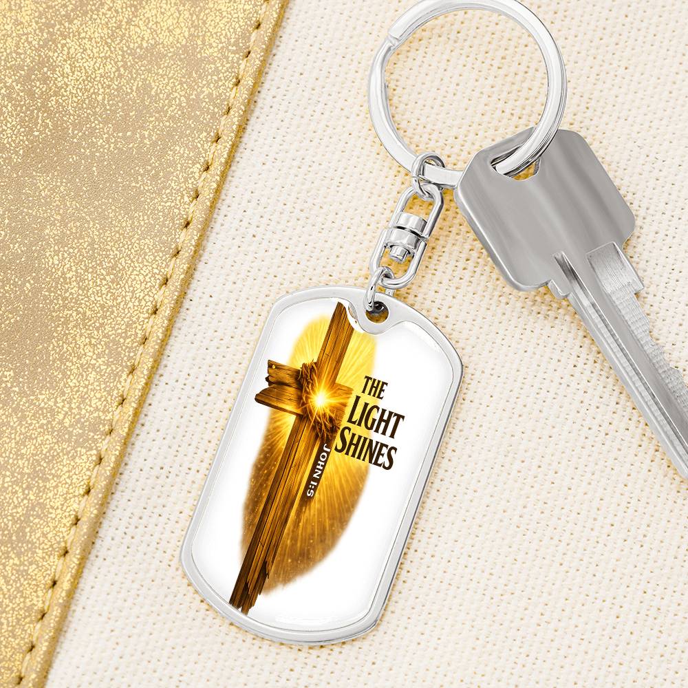 Graphic Dog Tag Keychain