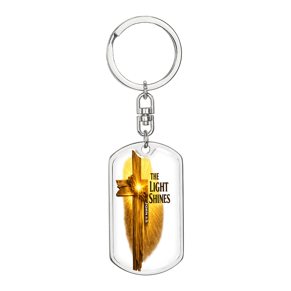 Graphic Dog Tag Keychain