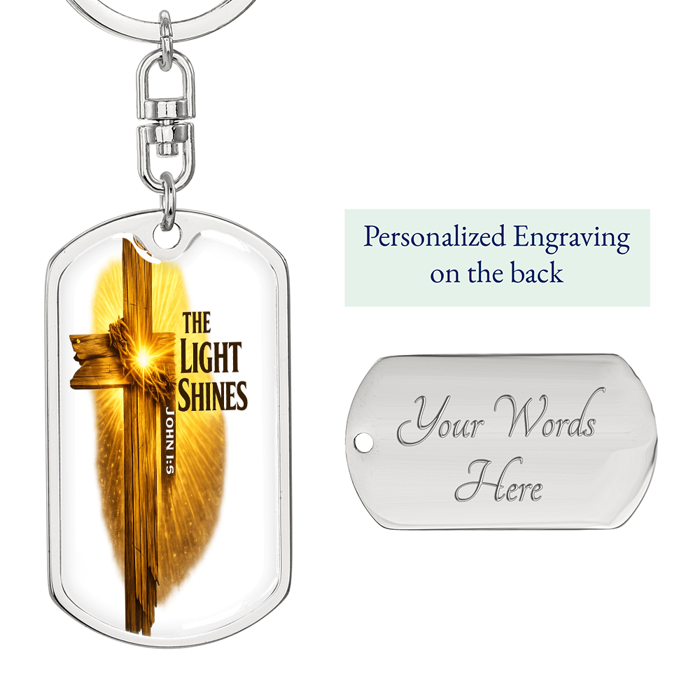 Graphic Dog Tag Keychain