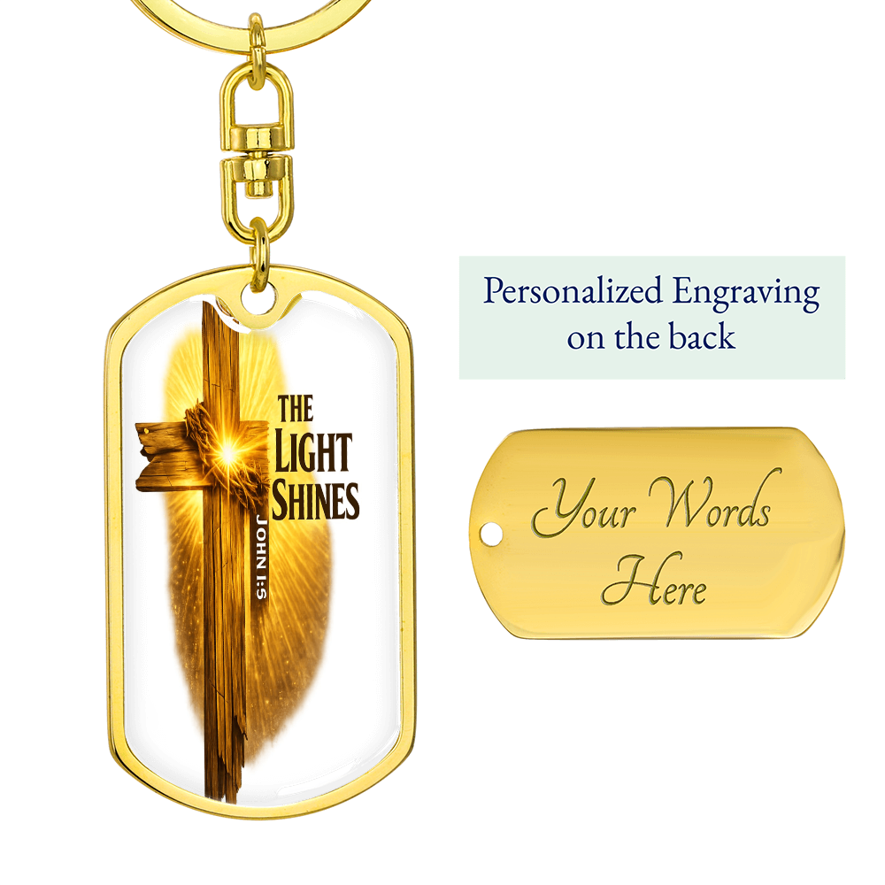 Graphic Dog Tag Keychain