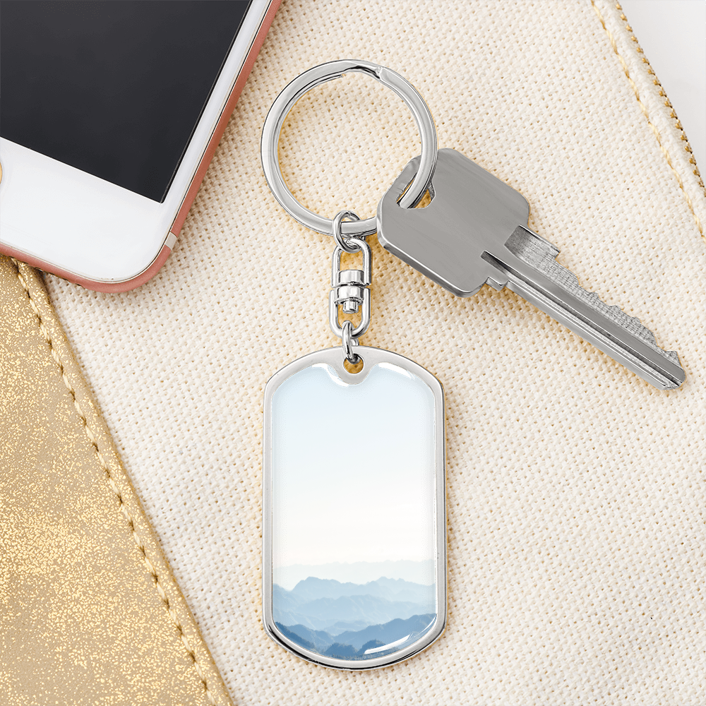 Upload Graphic Dog Tag Keychain