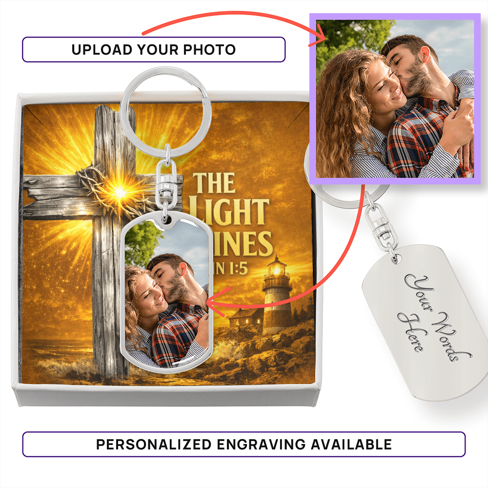 Buyer Upload Graphic Dog Tag Keychain