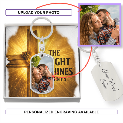 Buyer Upload Graphic Dog Tag Keychain