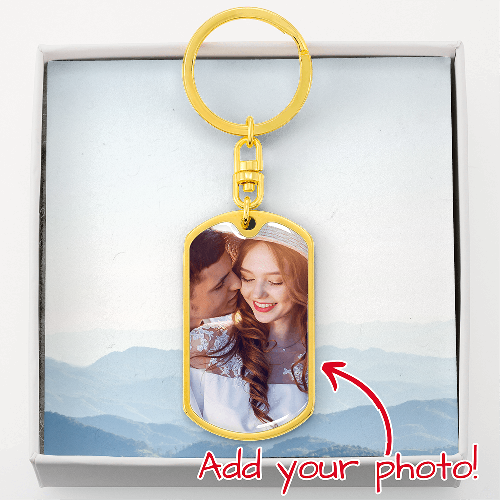 Upload Graphic Dog Tag Keychain