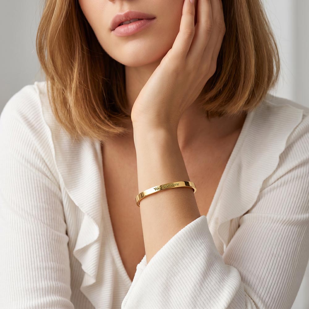 Cuff Bracelet - Engraved " The light shines " or your info