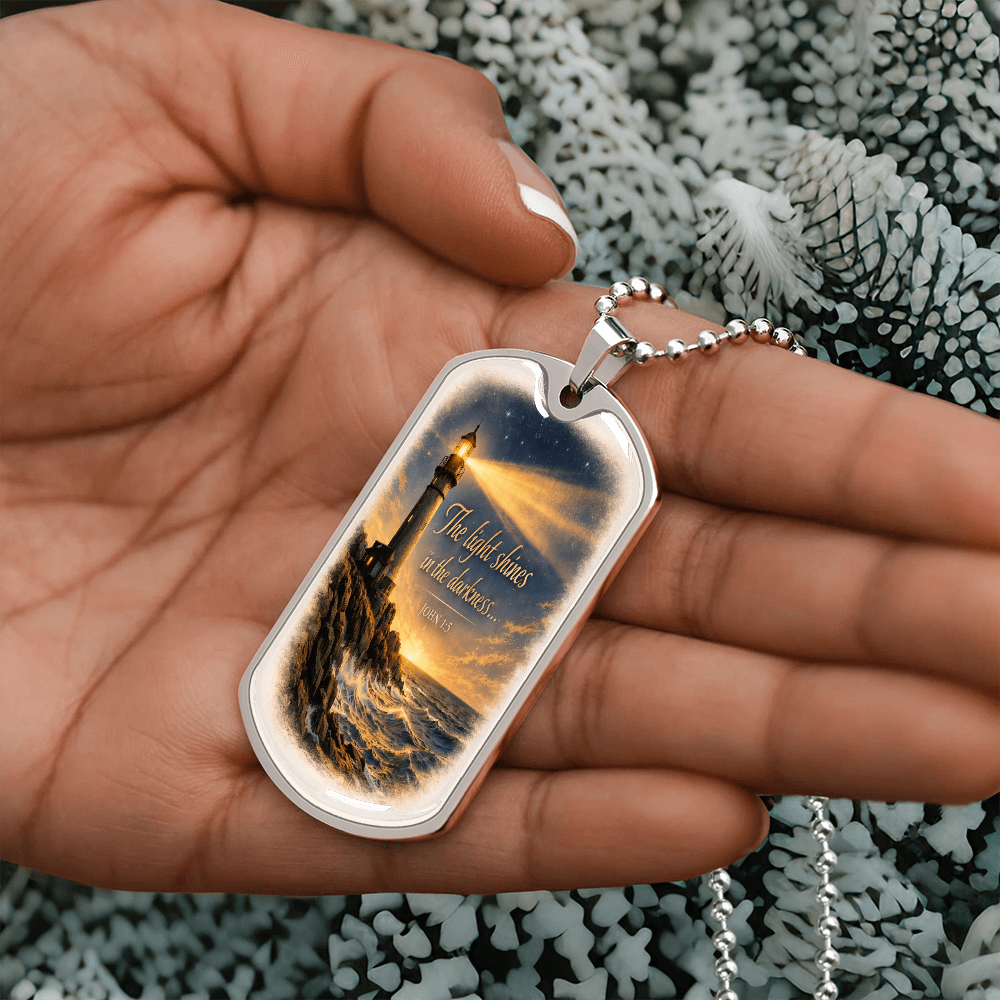 Dog Tag Necklace "thelightshines"