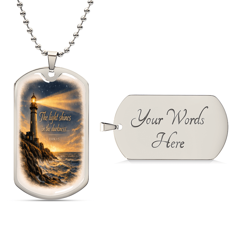Dog Tag Necklace "thelightshines"