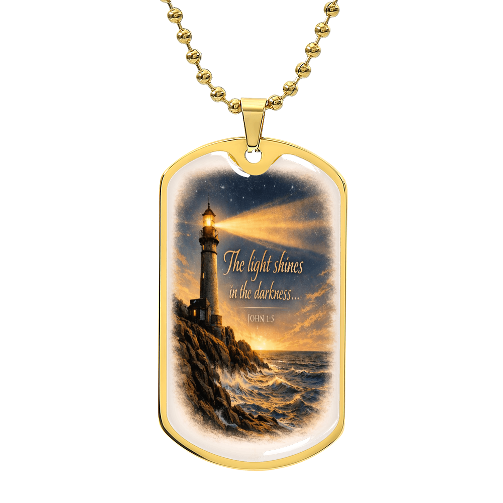 Dog Tag Necklace "thelightshines"