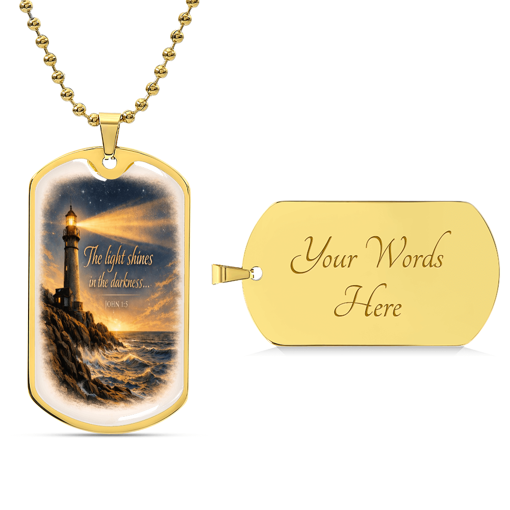 Dog Tag Necklace "thelightshines"