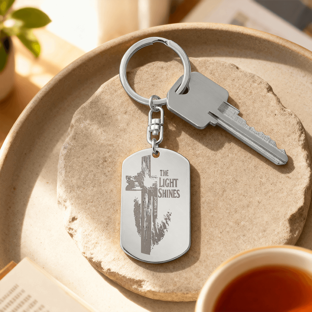 Engraved Dog Tag Keychain