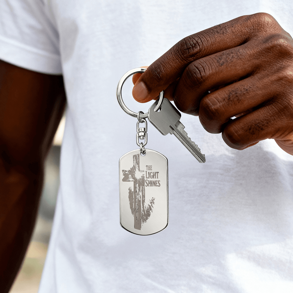 Engraved Dog Tag Keychain