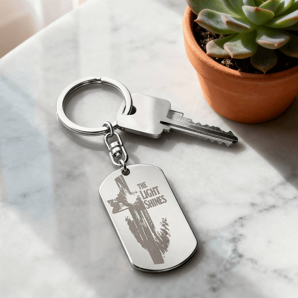 Engraved Dog Tag Keychain