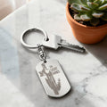 Engraved Dog Tag Keychain