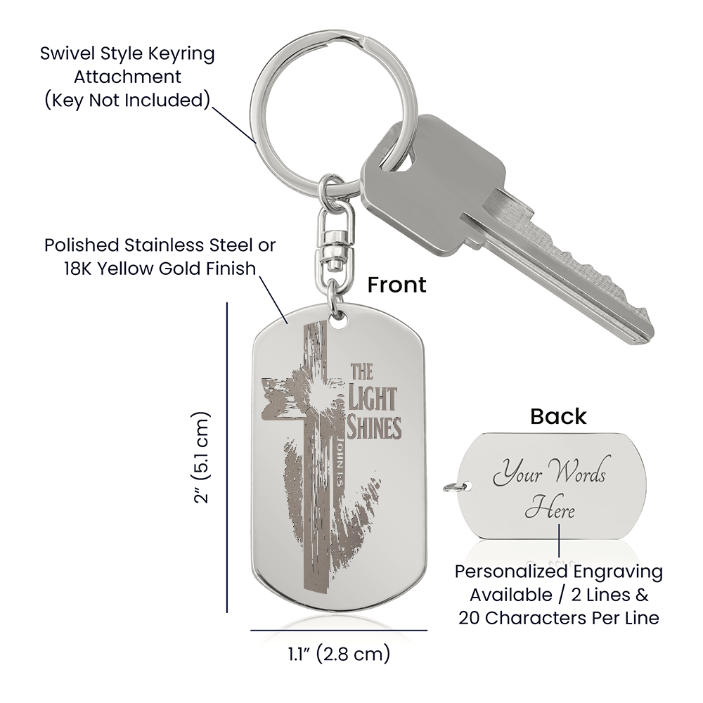 Engraved Dog Tag Keychain