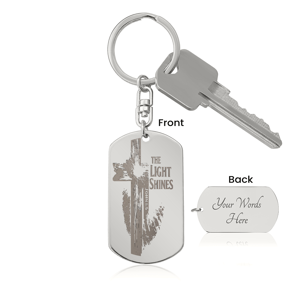 Engraved Dog Tag Keychain
