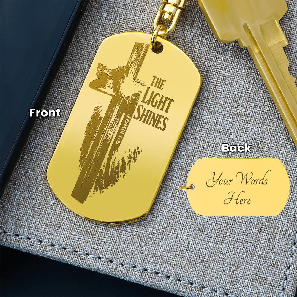 Engraved Dog Tag Keychain