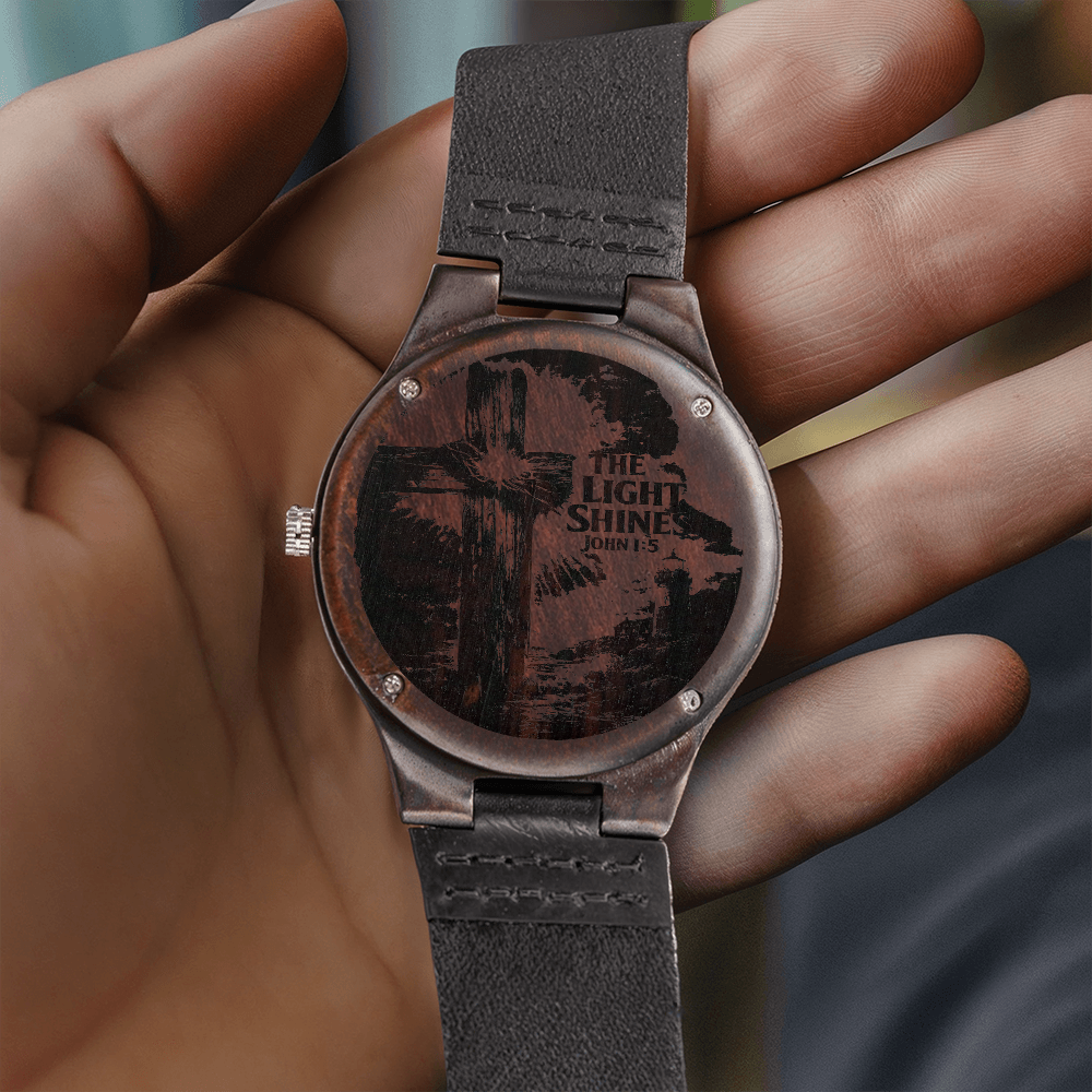 Non-Message Card Wood Watch with Engraving -the light shines