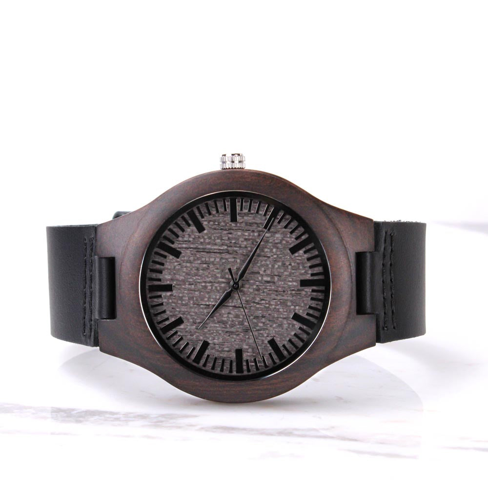 Non-Message Card Wood Watch with Engraving -the light shines