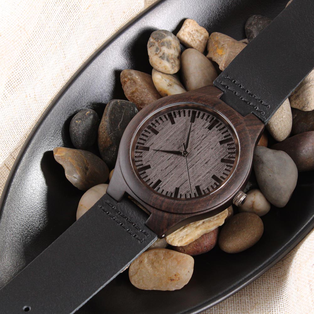 Non-Message Card Wood Watch with Engraving-the light shines