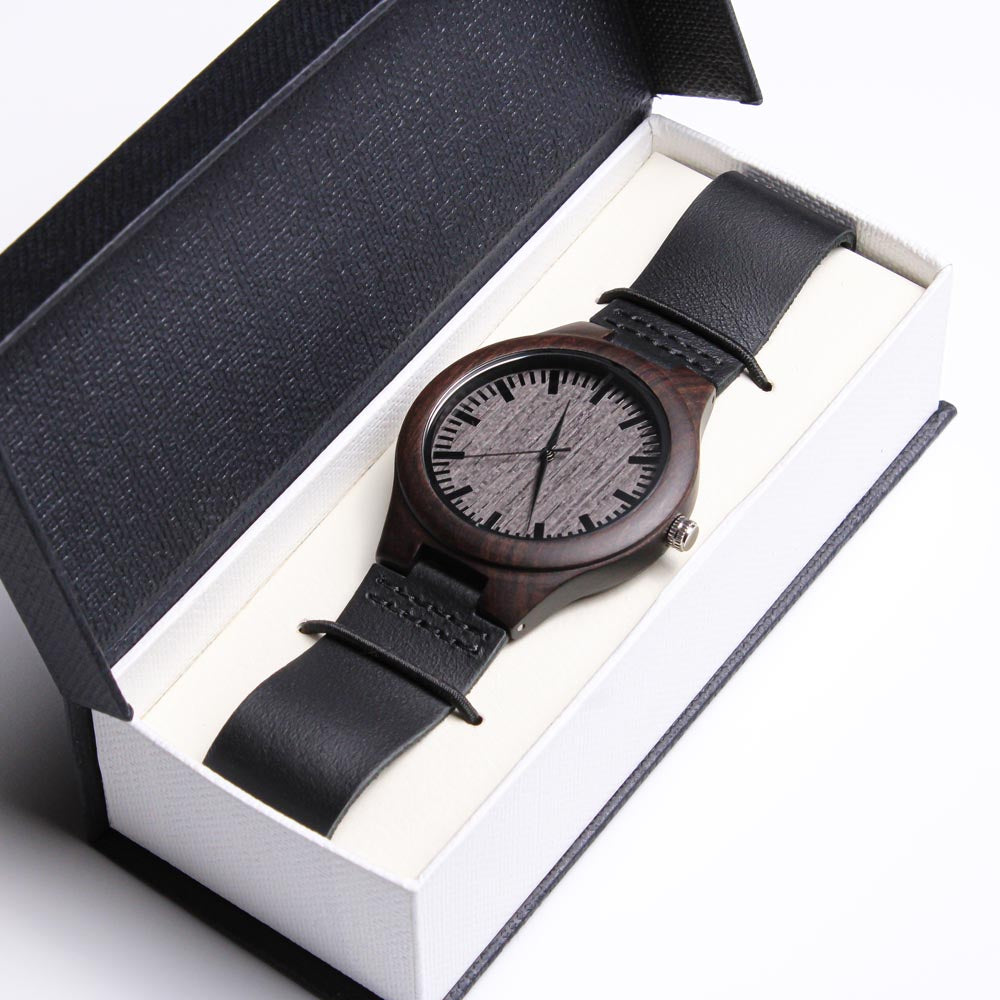 Non-Message Card Wood Watch with Engraving -the light shines