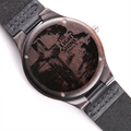 Non-Message Card Wood Watch with Engraving -the light shines