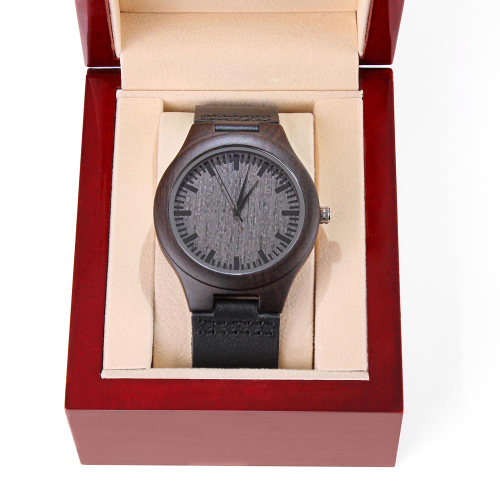 Non-Message Card Wood Watch with Engraving-the light shines
