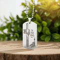 Dog Tag Necklace - Engraved light cross