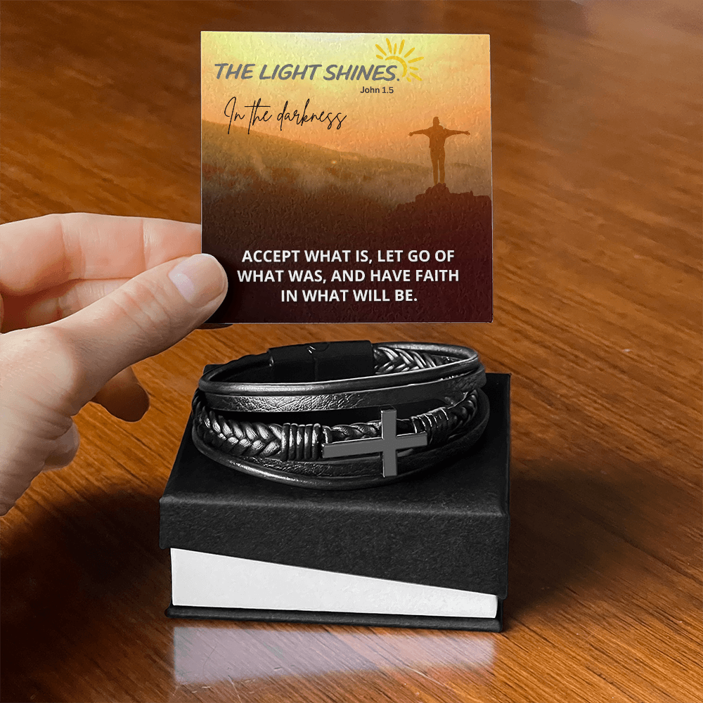 Men's Cross Bracelet, The light shines