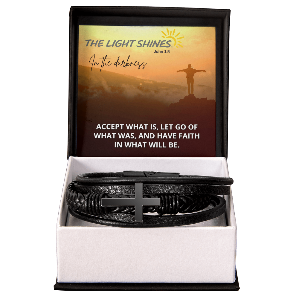 Men's Cross Bracelet, The light shines