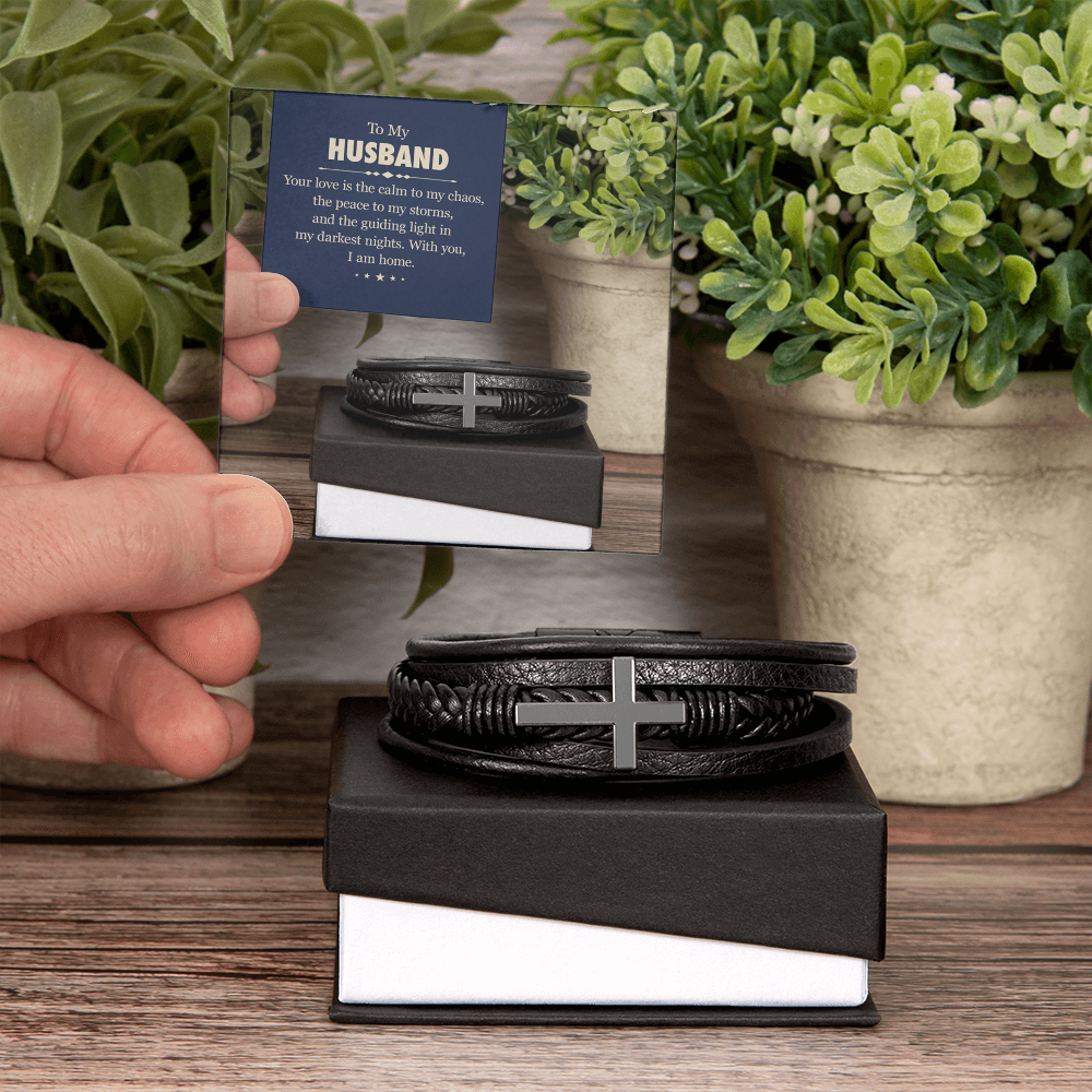 Men's Cross Bracelet Happy Father's Day