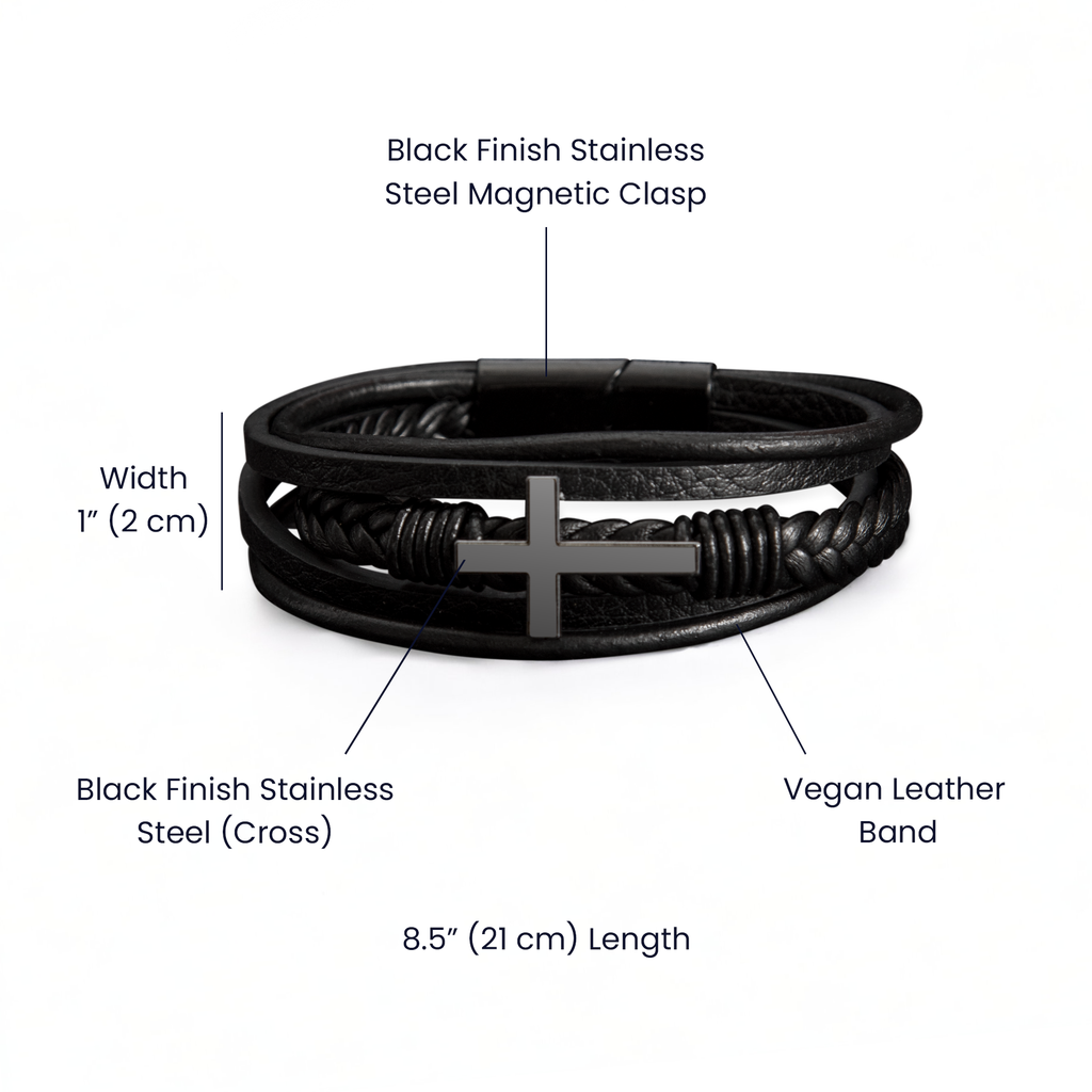Men's Cross Bracelet, The light shines