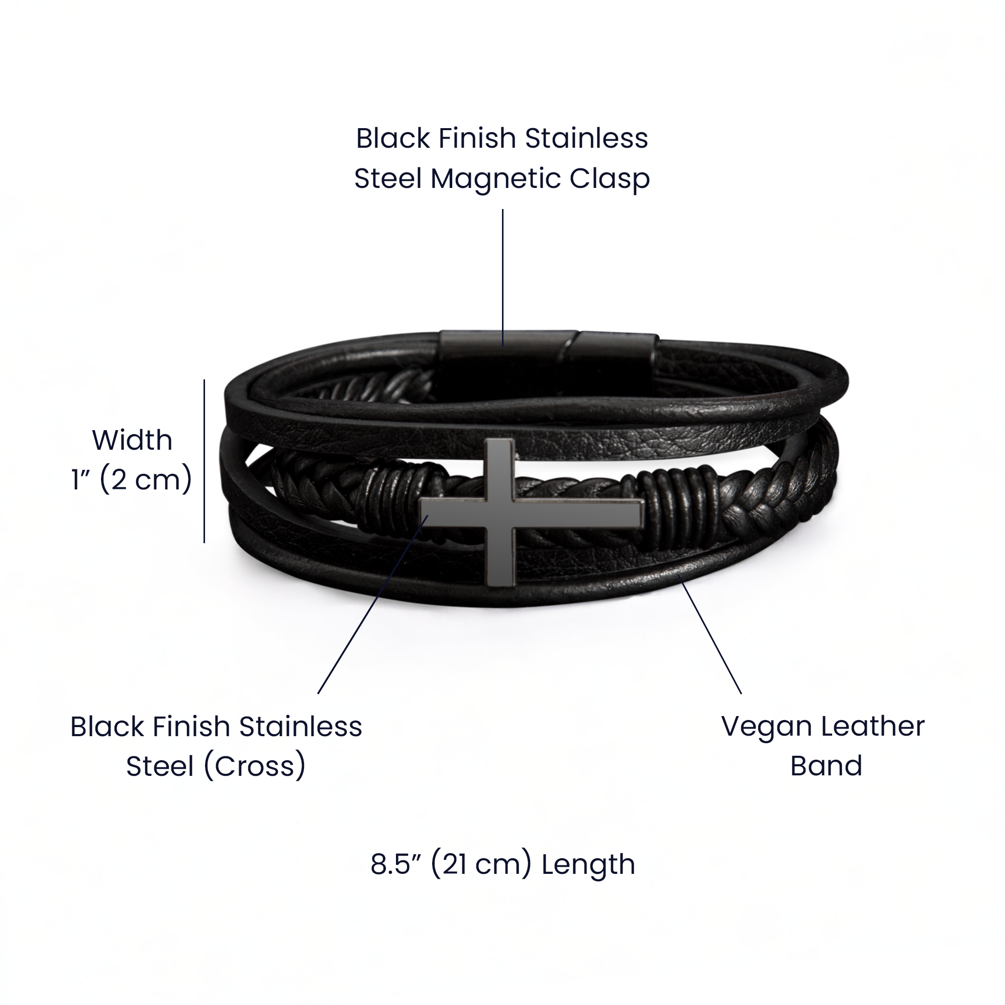 Men's Cross Bracelet, The light shines