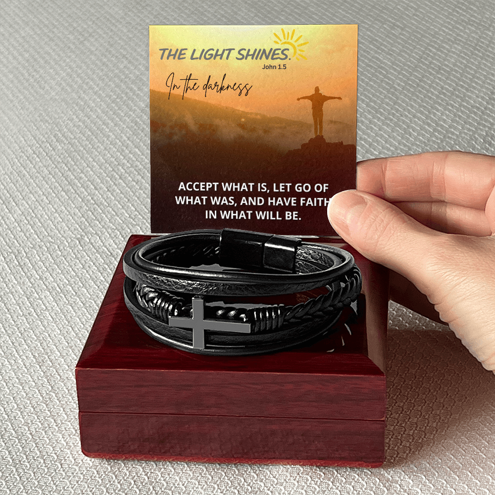 Men's Cross Bracelet, The light shines