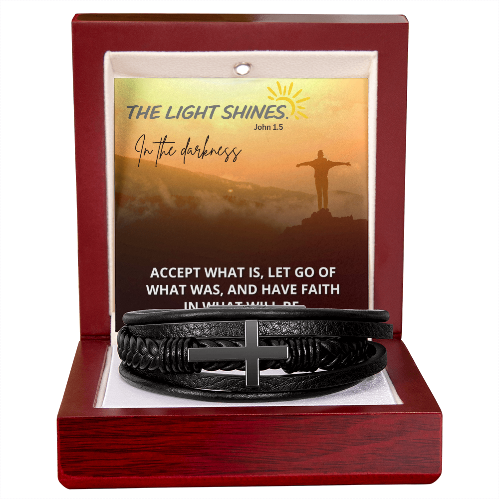 Men's Cross Bracelet, The light shines
