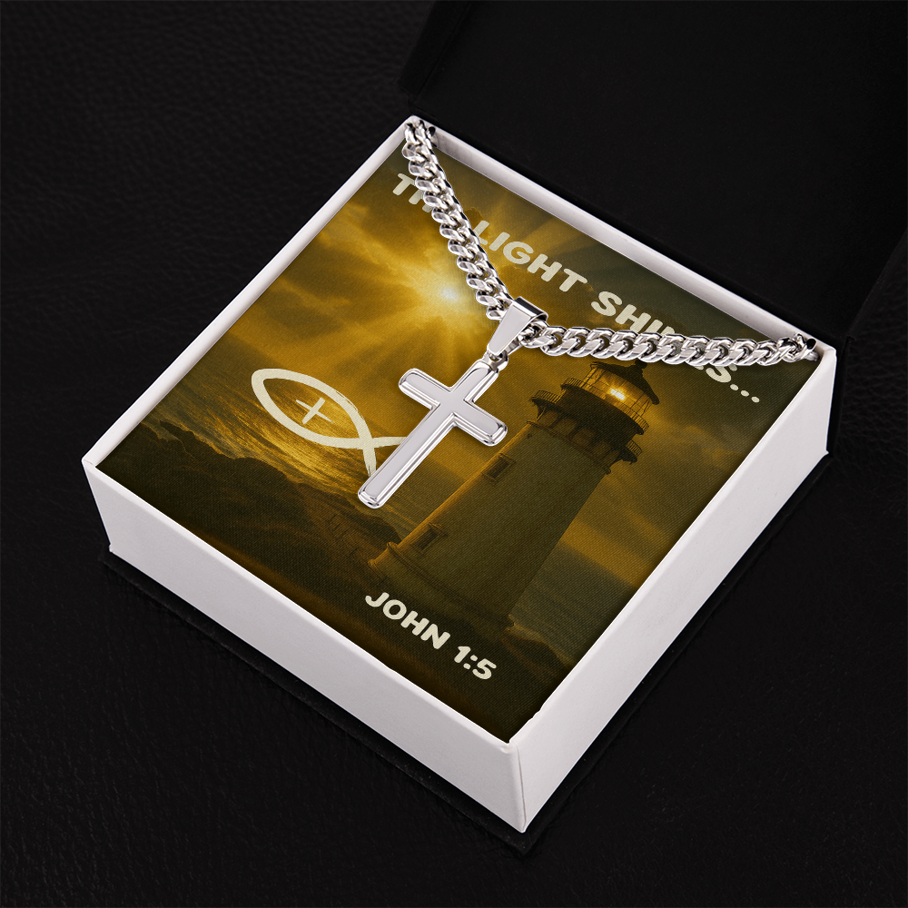 Personalized Cross with Cuban Link Chain