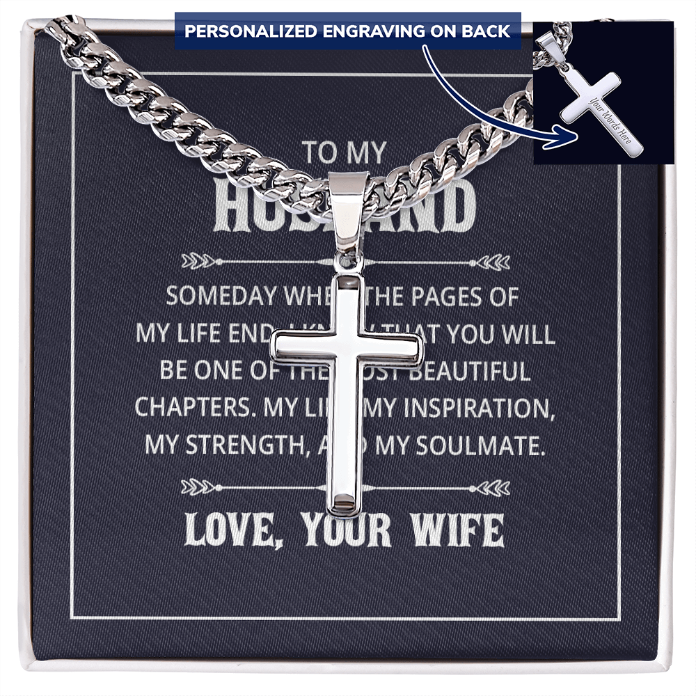 Personalized Cross with Cuban Link Chain