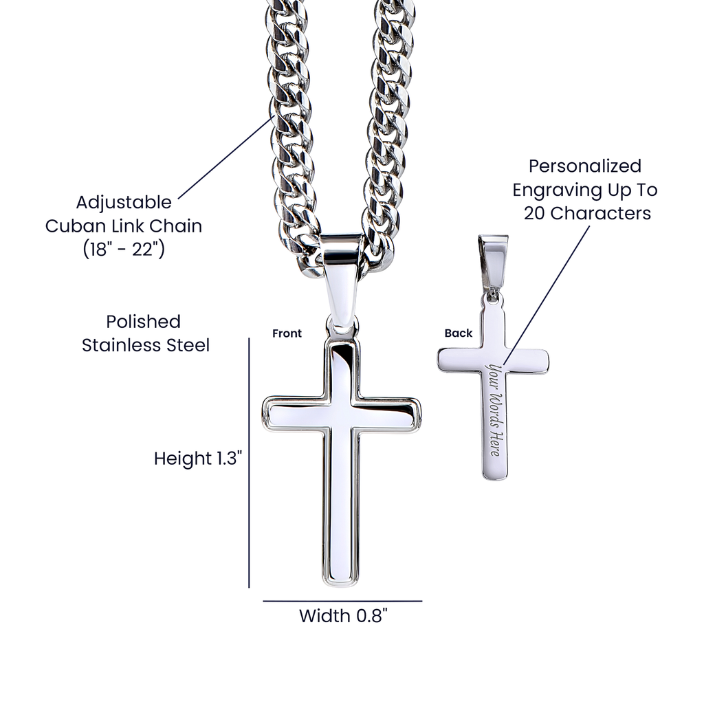 Personalized Cross with Cuban Link Chain