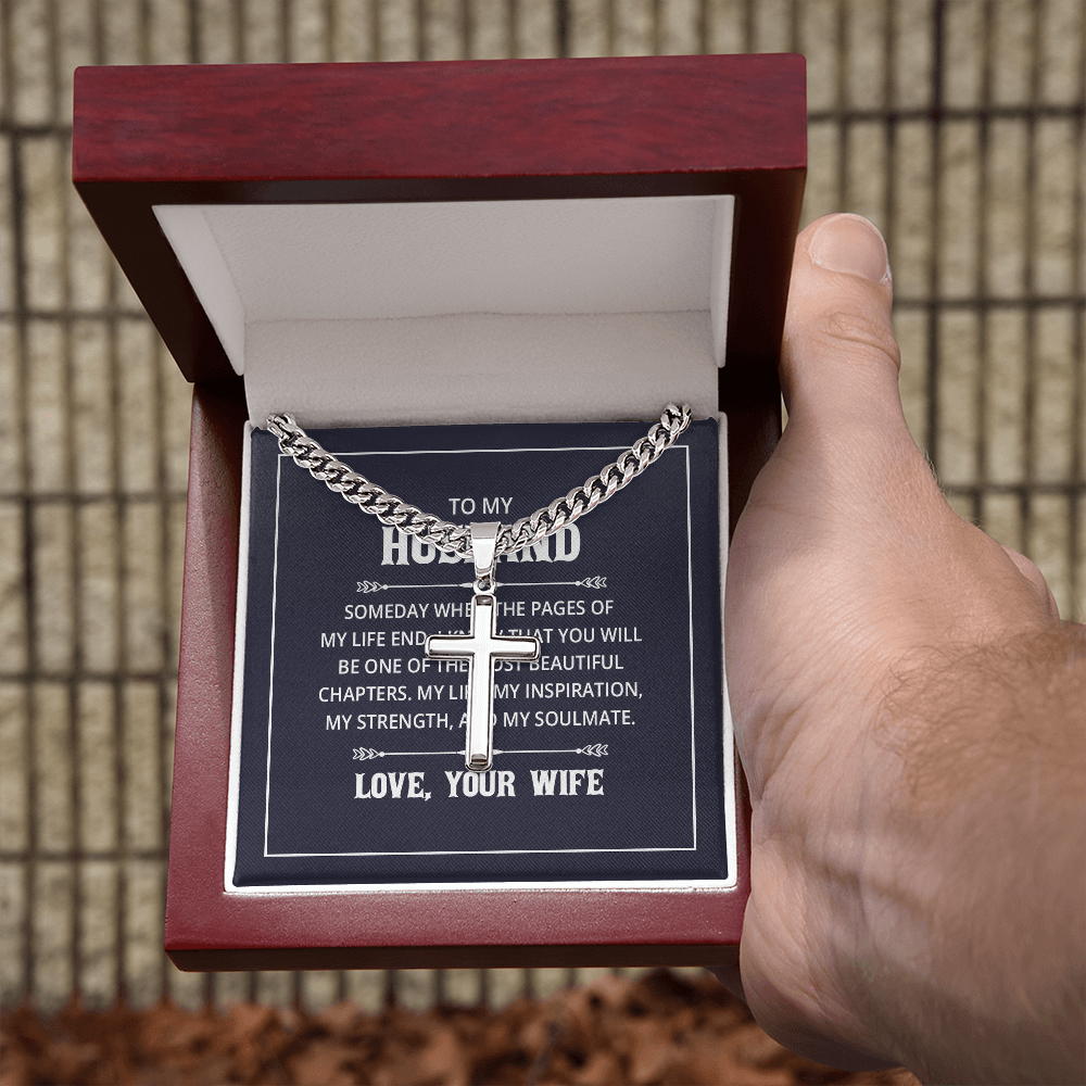 Personalized Cross with Cuban Link Chain
