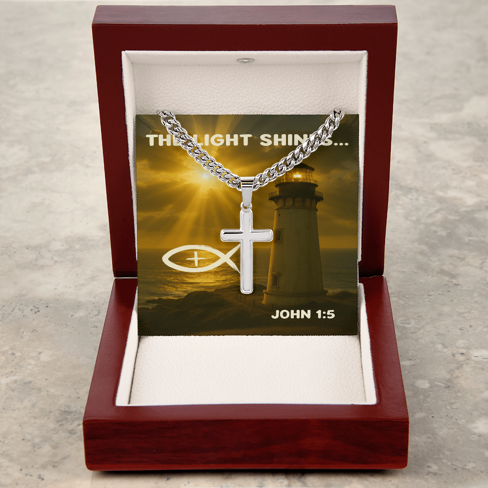 Personalized Cross with Cuban Link Chain