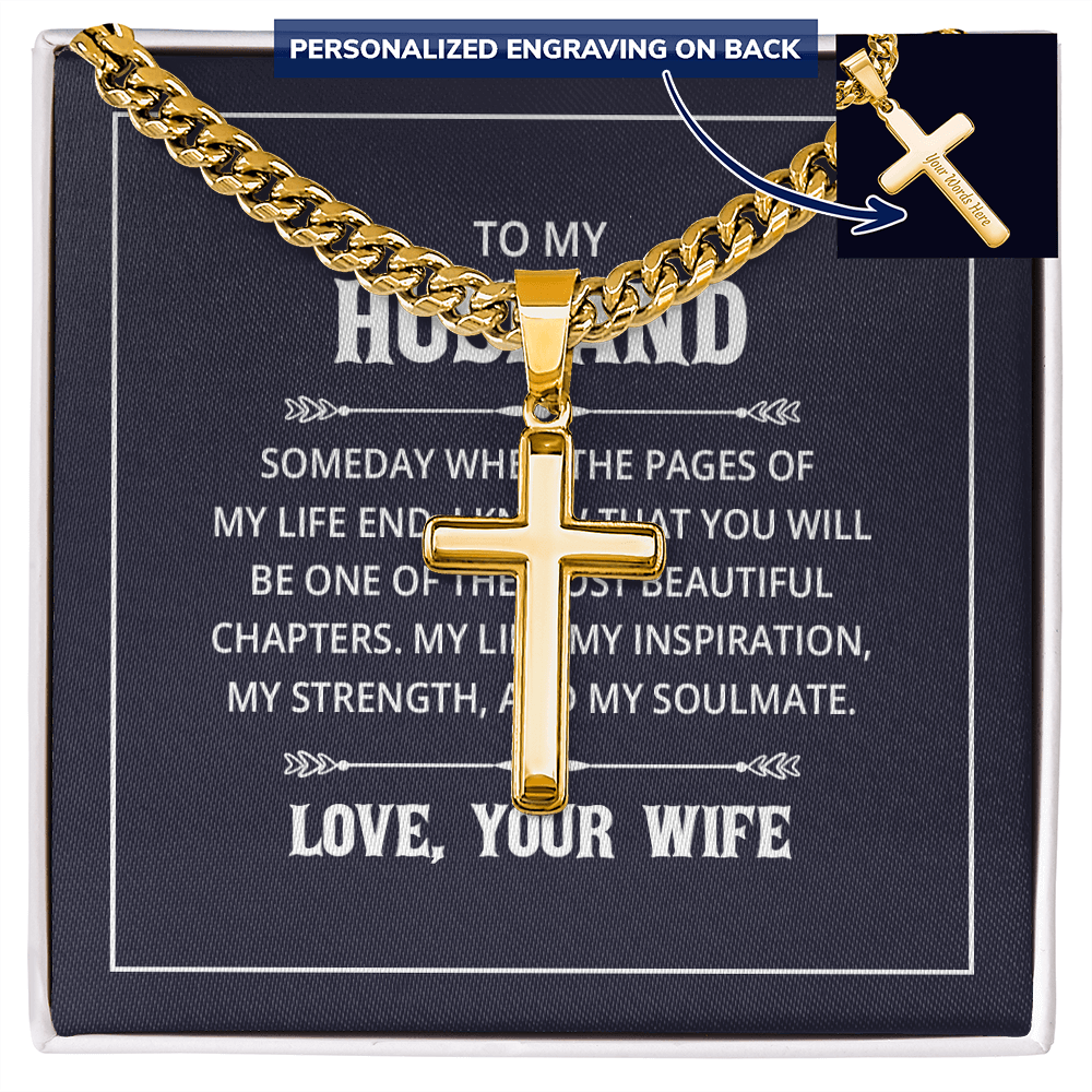 Personalized Cross with Cuban Link Chain