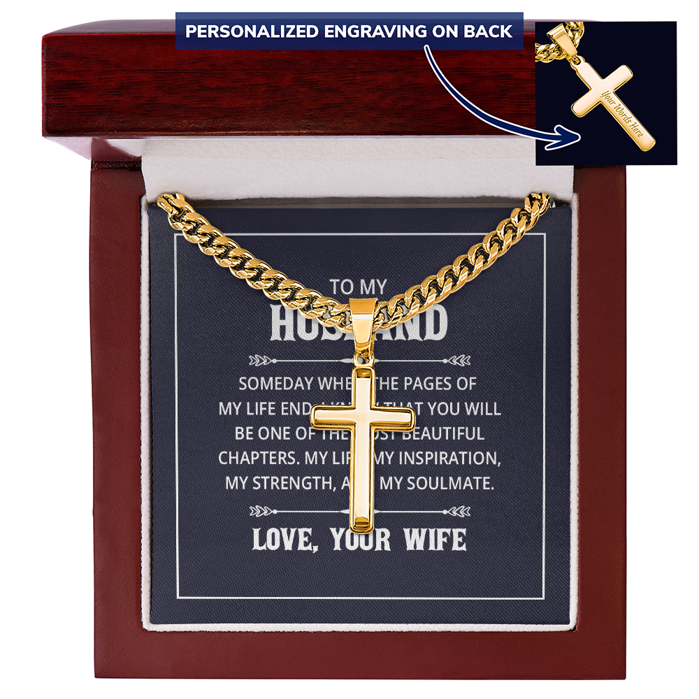 Personalized Cross with Cuban Link Chain