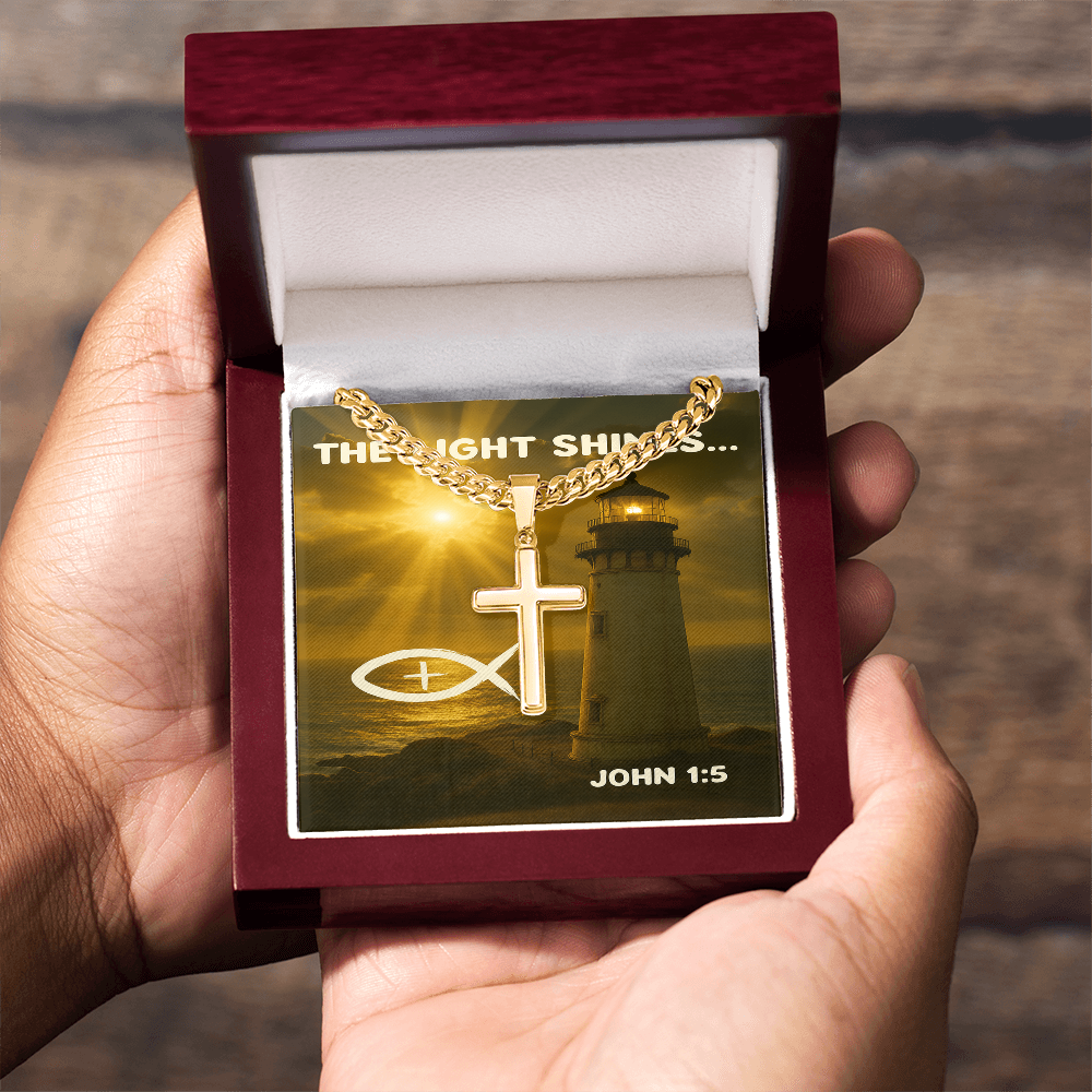 Personalized Cross with Cuban Link Chain