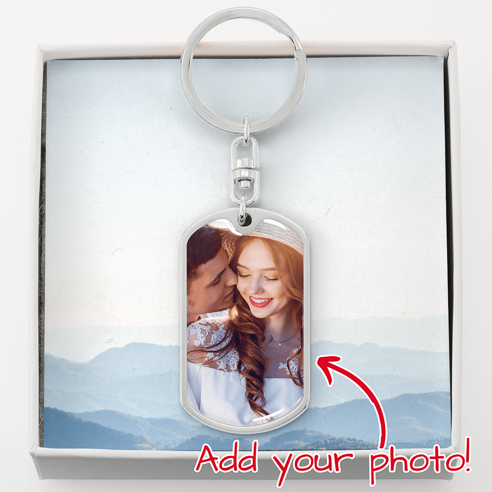 Upload Graphic Dog Tag Keychain