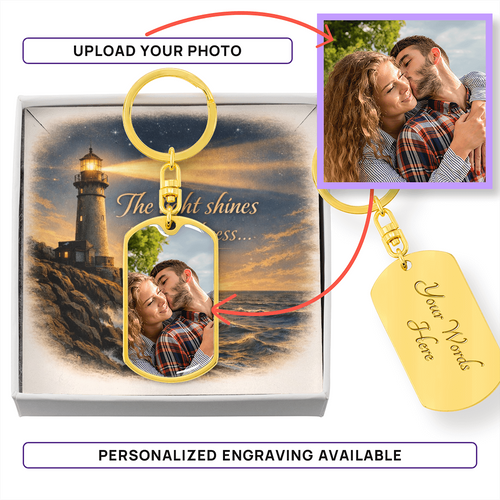 Buyer Upload Graphic Dog Tag Keychain