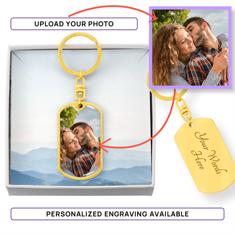 Buyer Upload Graphic Dog Tag Keychain
